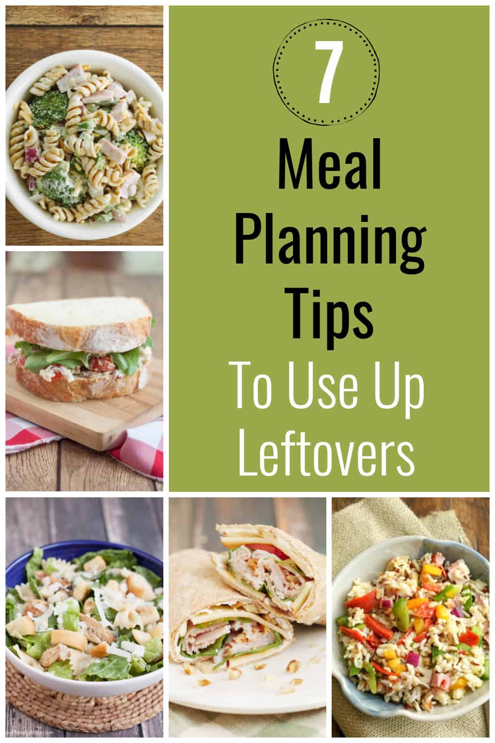 Collage image of salads, sandwiches and wraps featuring produce with text overlay.